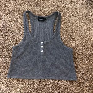 Urban Outfitters grey ribbed crop tank top